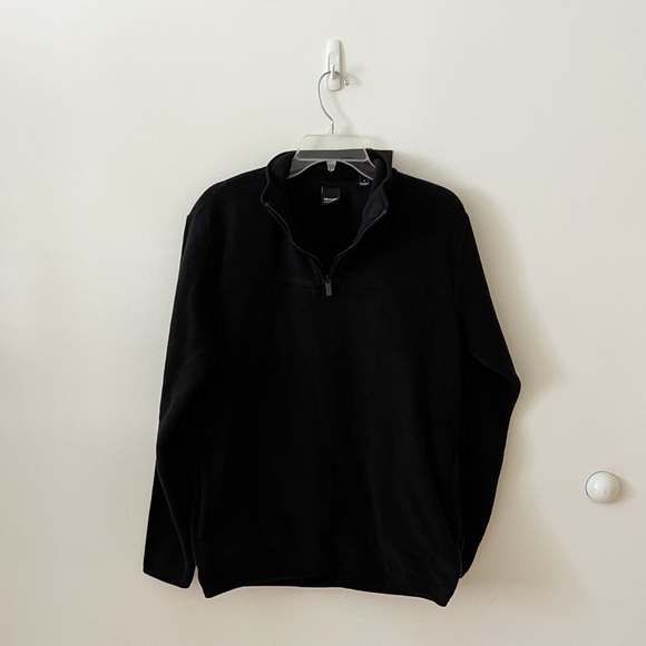 Only & sons fleece 1/4 zipper sweater in black - Picture 2 of 7